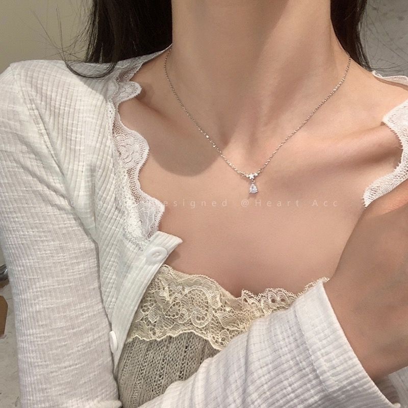 Kalung Wanita Model Berlian Jatuh Korea Simple