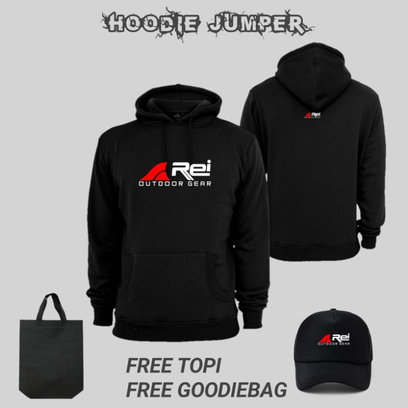 Hoodie Jumper Logo Arei - Fleece FE FREE TOPI dan goodiebag