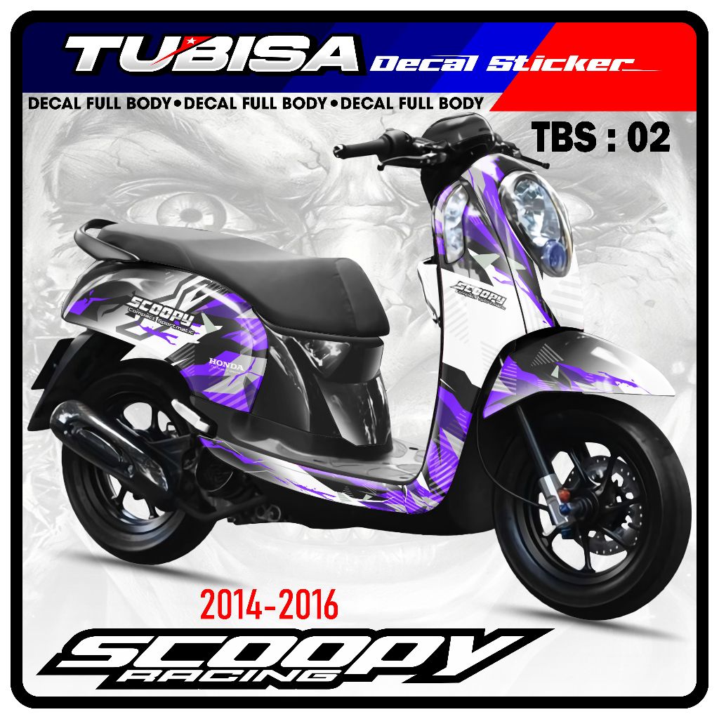 Stiker decal SCOOPY Fi 2014 - 2016 Premium Racing. TBS.SCP.02