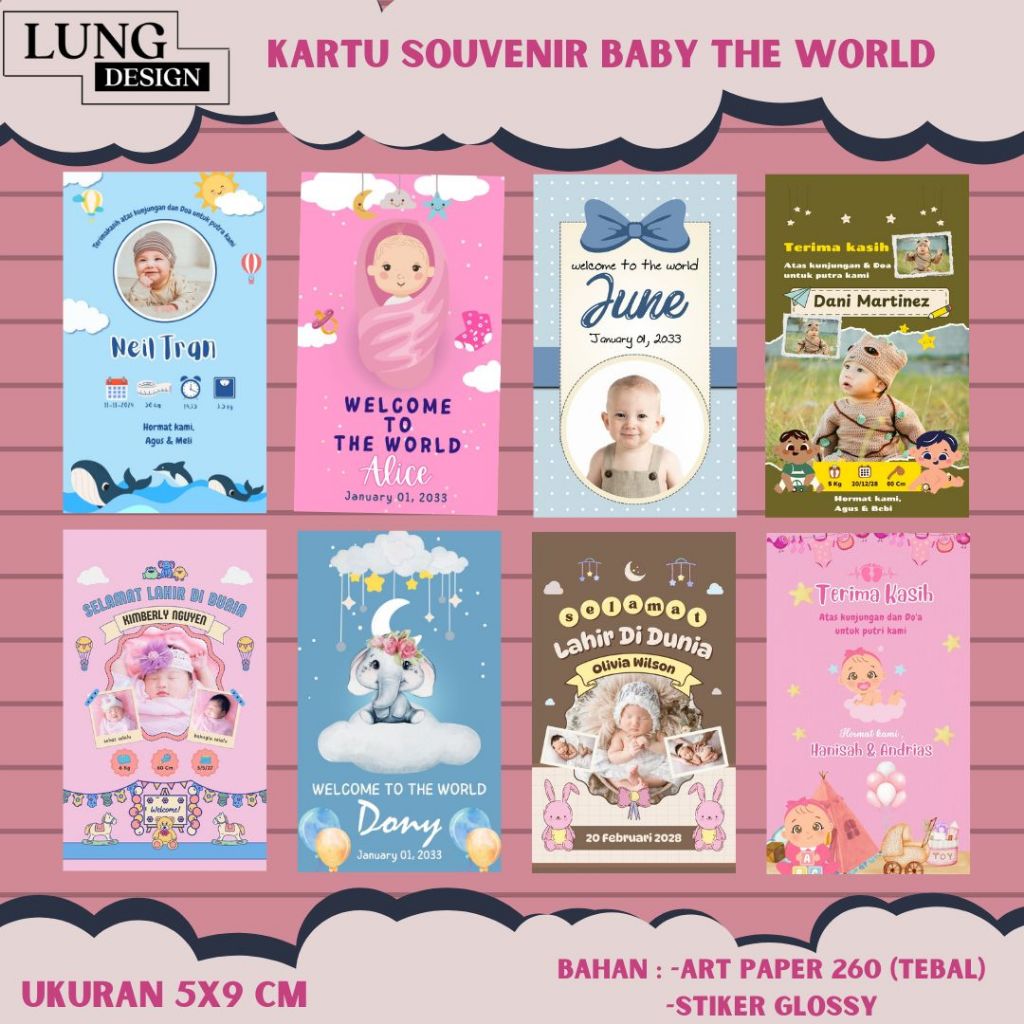 hangtag Baby Newborn/Hangtag baby born/Kartu Bayi/Tag Souvenir/Kartu Ucapan Terimakasih /STIKER UCAP
