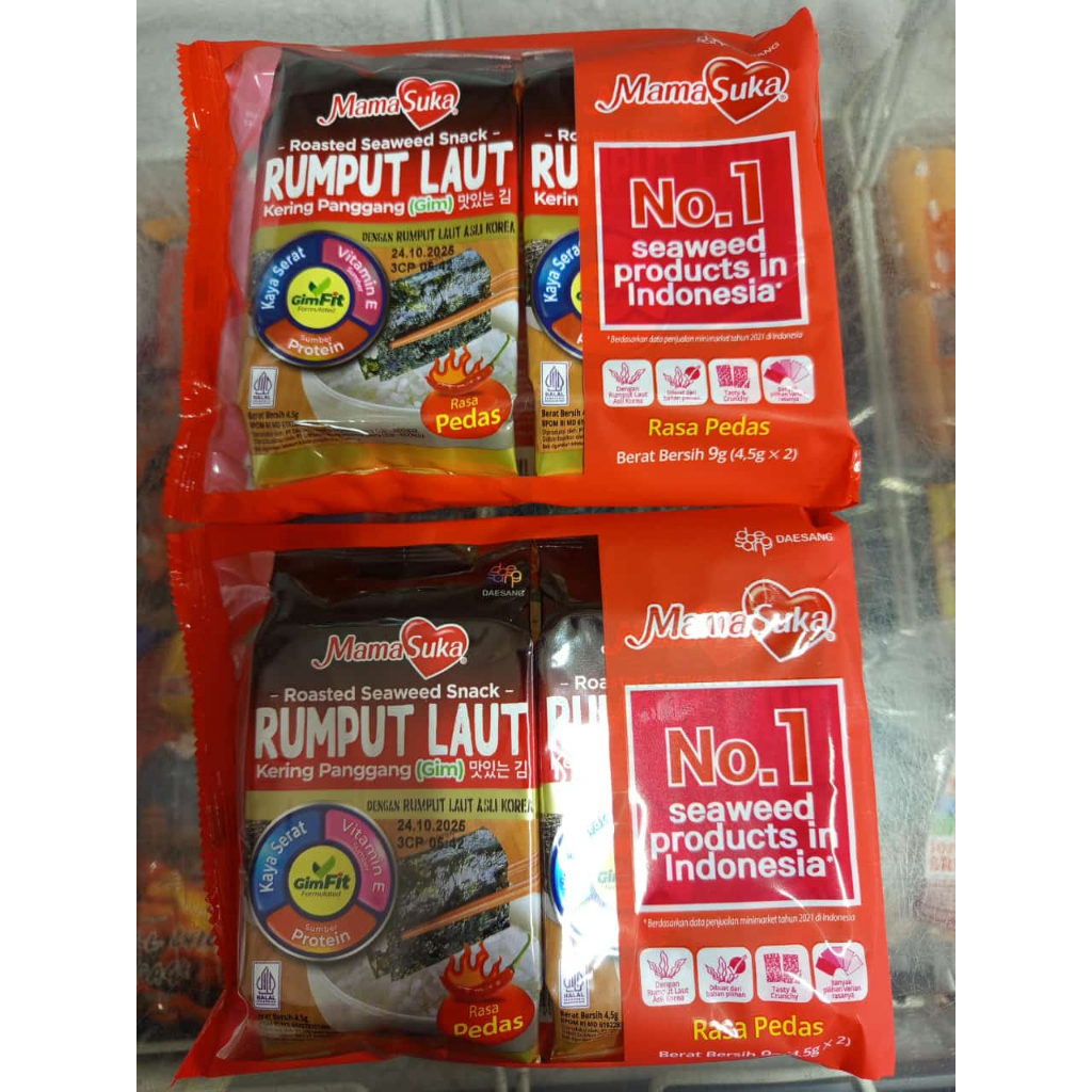 

Snack - Rumput Laut Mama Suka 9 Gr (4.5Gr x2)