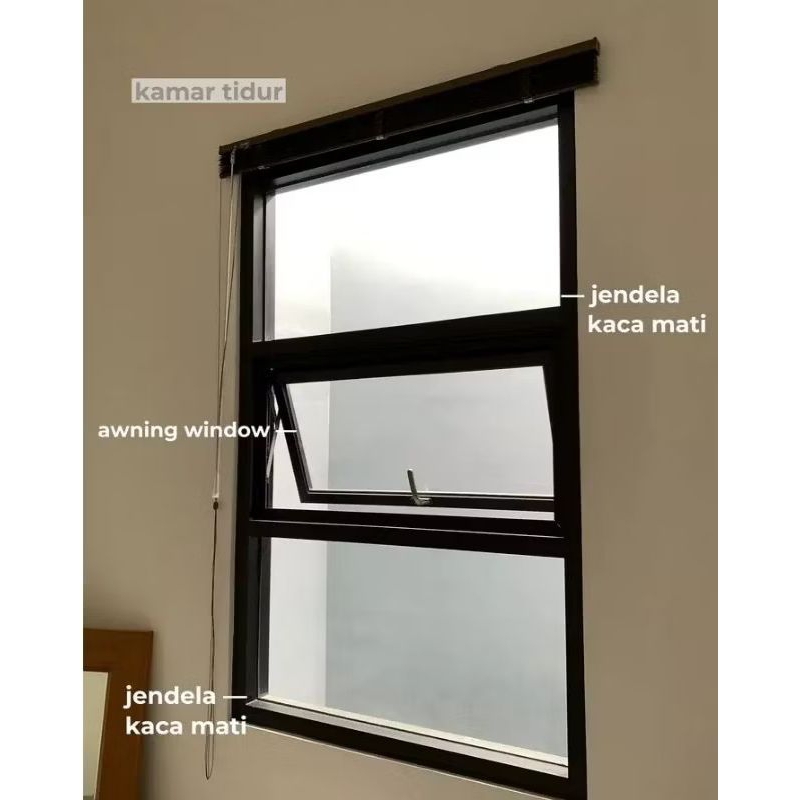 JENDELA ALUMINIUM 3 SEKAT COSTUM UKURAN 60X150