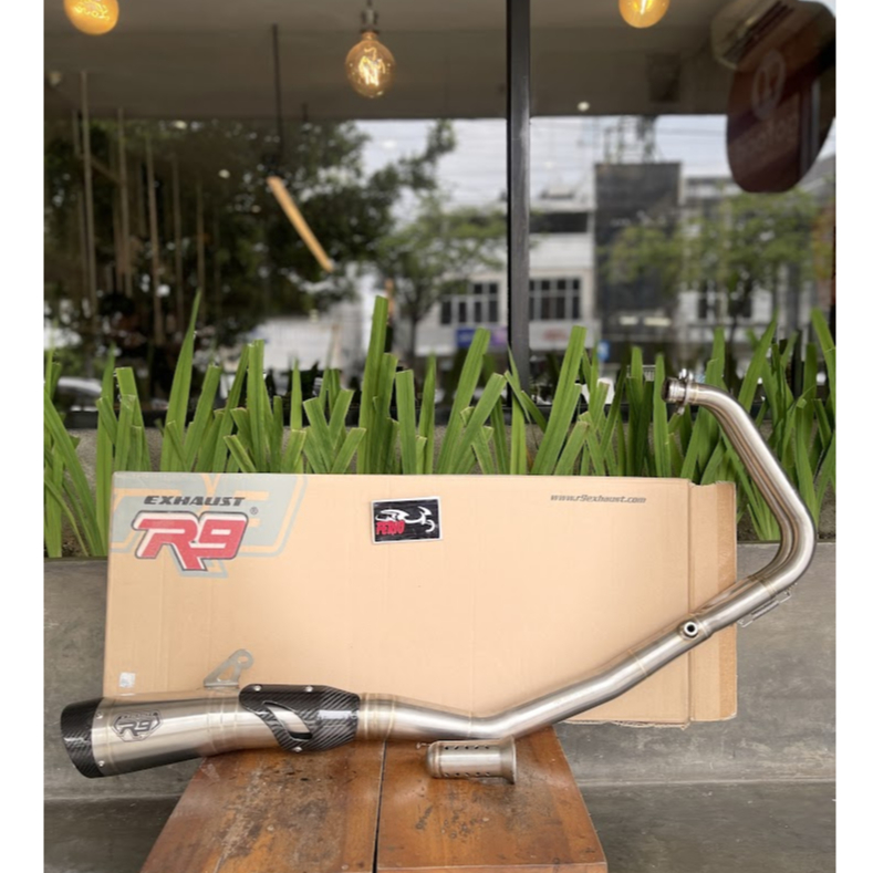 KNALPOT R9 H2 SS ninja 250fi, Ninja 250FI Injeksiall new ninja 250 STAINLESS FULL SYSTEM ORIGINAL R9