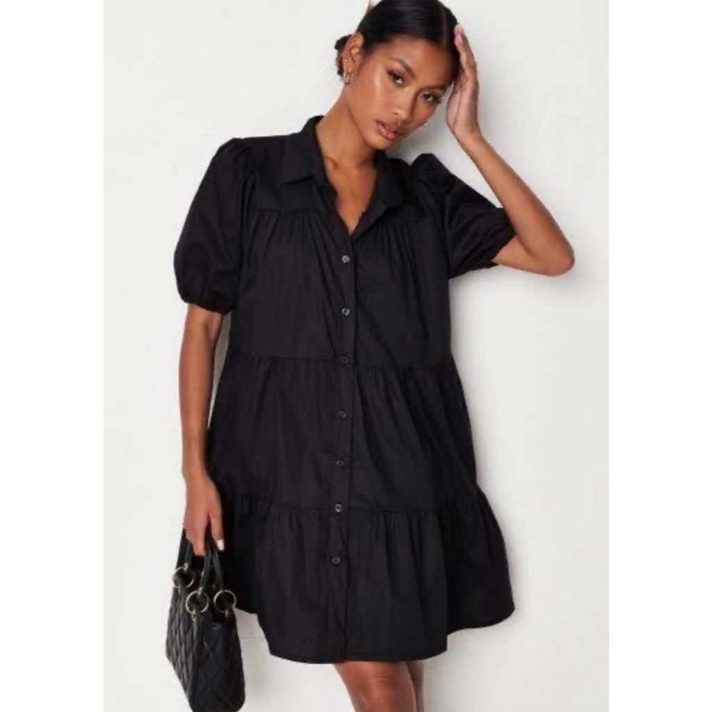 Zara Poplin Puff Sleeve Dress