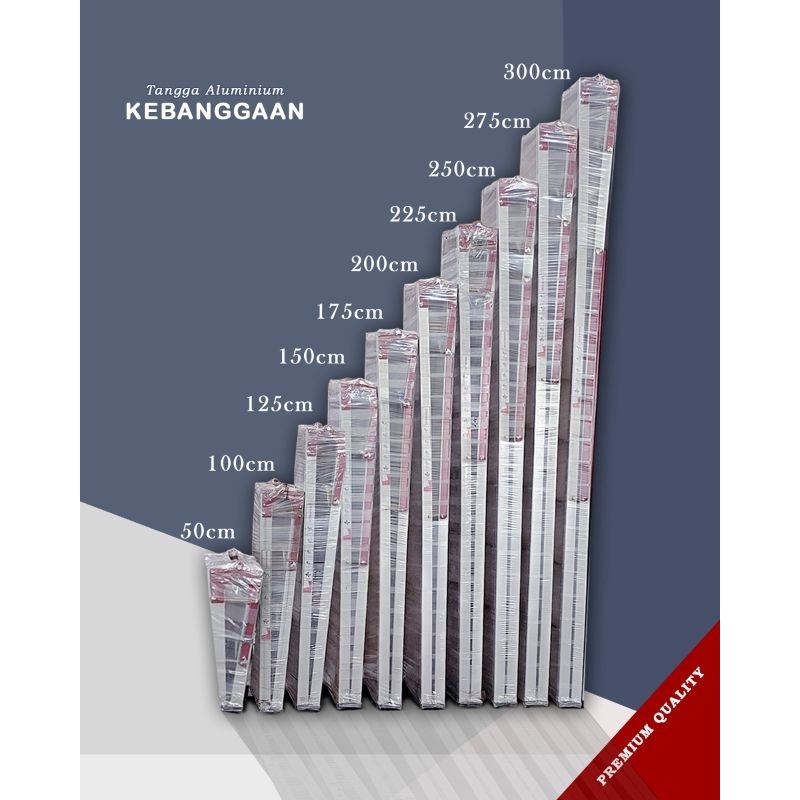 Tangga Lipat Aluminium 2n1 Premium Merek Kebanggaan ( Tangga belum terpasang)
