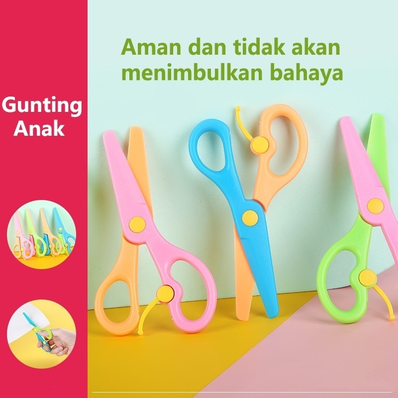 

Gunting Mini Anak Kertas Plastik Ujung Tumpul Aman Safety Kecil Praktis Mudah Dibawa