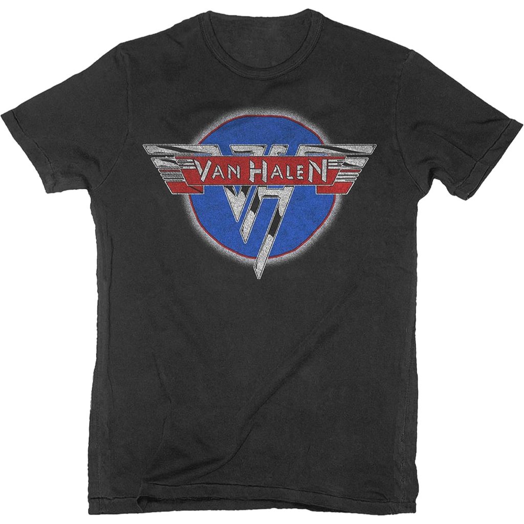 Baju Kaos Band Rock Off Van Halen Chrome Logo Black Official Tee T-Shirt Cotton Combed 24s: Nyaman, 