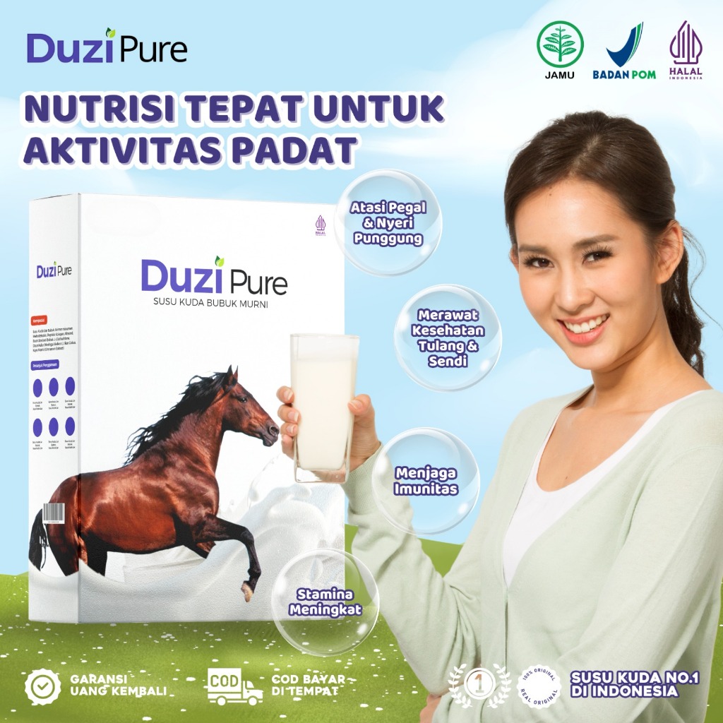 

Duzi Pure - Susu Bubuk Bantu Mengatasi Nyeri Lutut, asam urat & Kolestrol (1 Box)