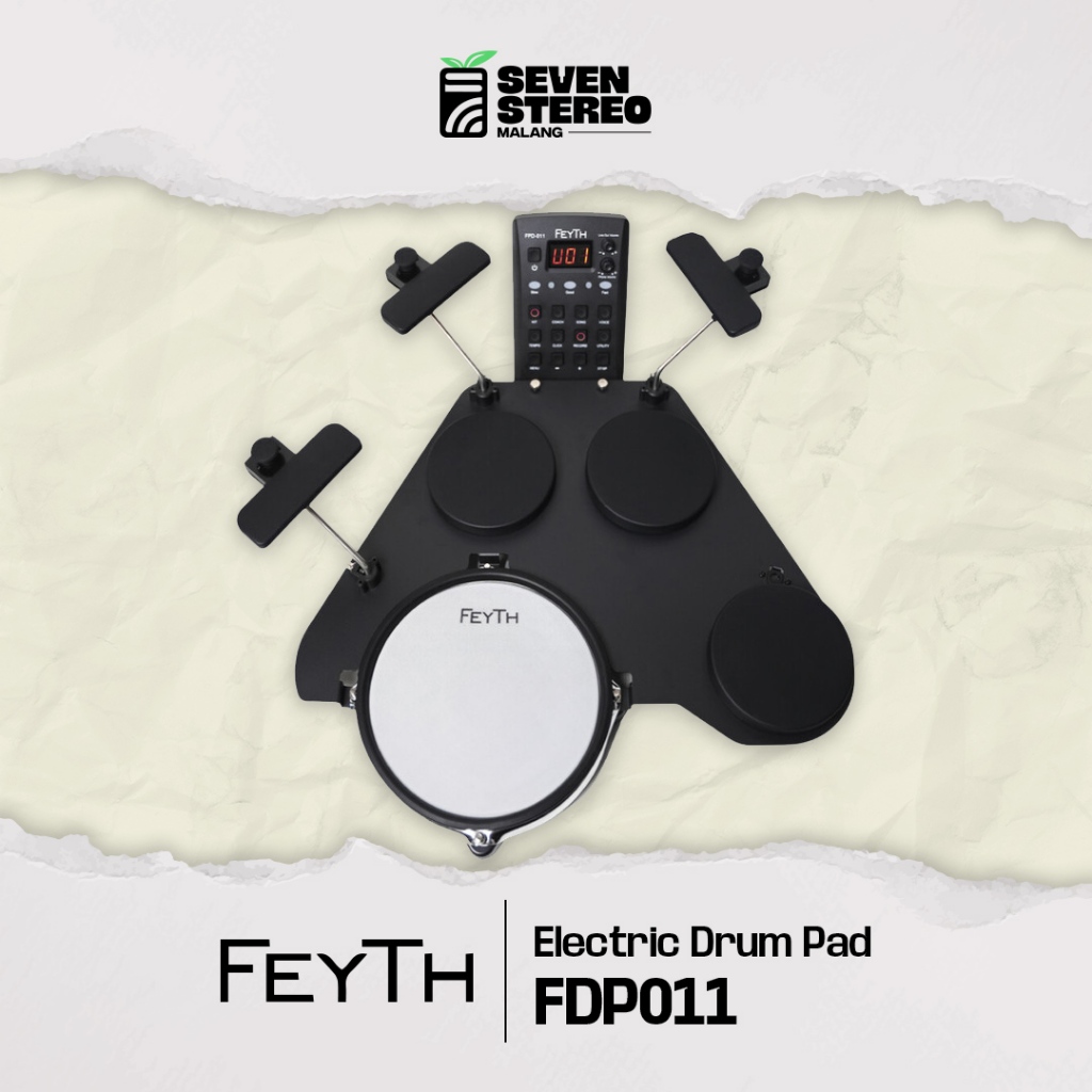 Feyth FDP011 7-Piece Compact Electric Drum – Set Drum Elektrik Praktis & Lengkap