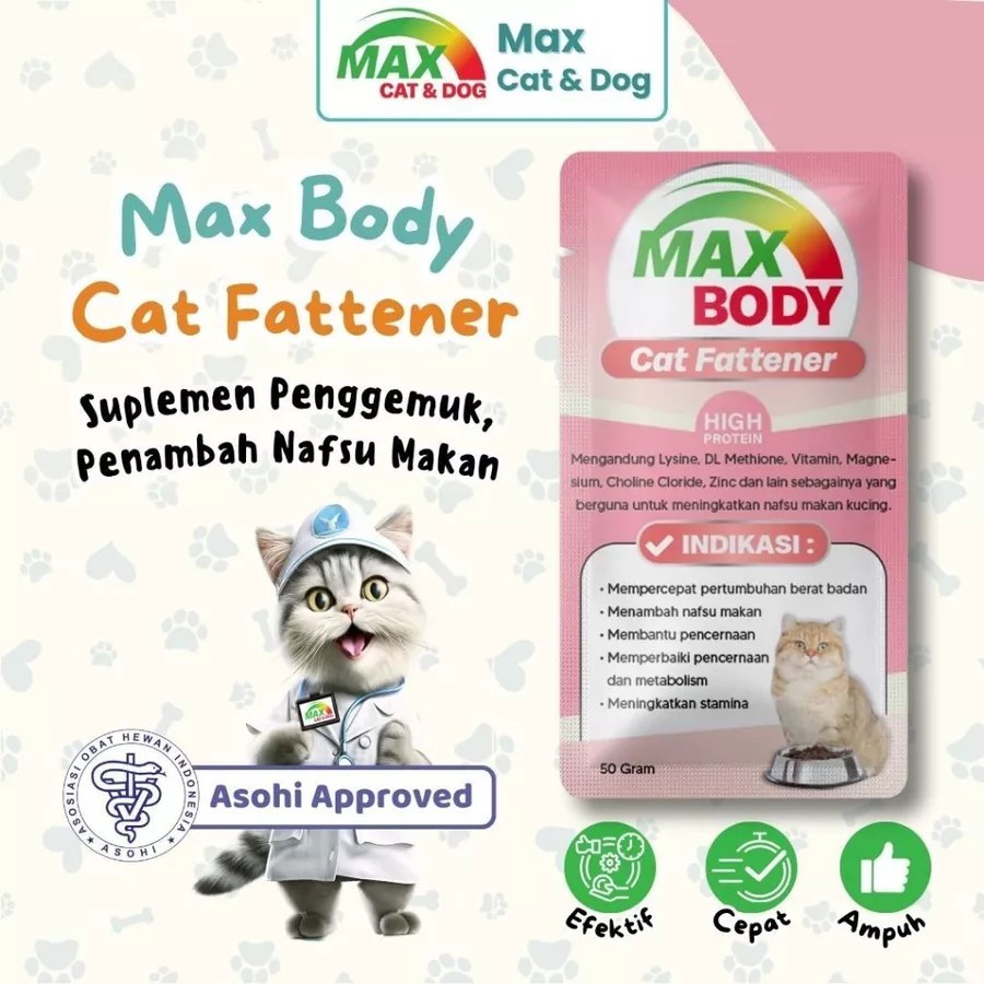 Vitamin Penggemuk Kucing Nafsu Makan Max Body Bodyfat Cat
