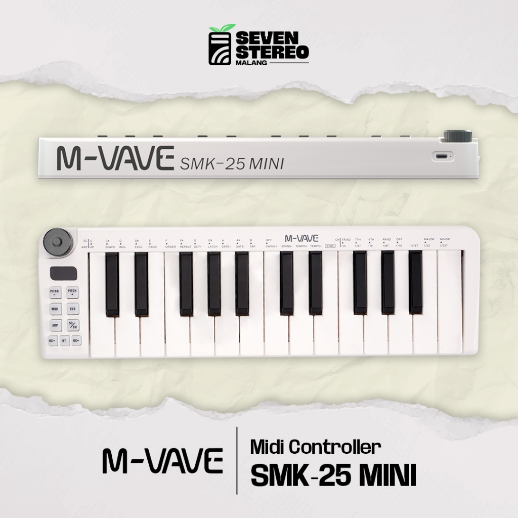 M-VAVE MVAVE M VAVE SMK 25 SMK25 Mini Kecil Midi Controller Portable Fitur Lengkap