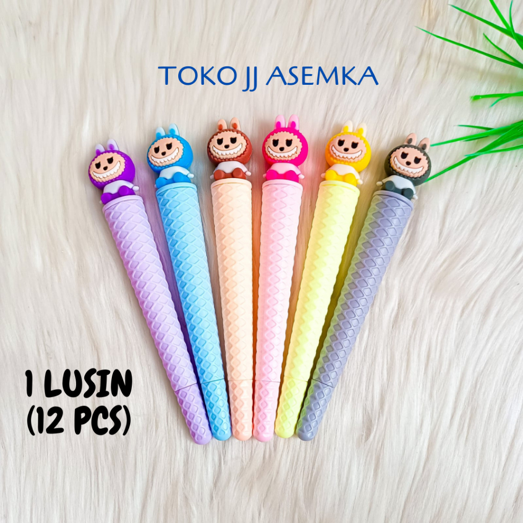 

1 LUSIN (12 PCS) PULPEN ES KRIM LABUBU MURAH POPMART LISA BLACKPINK BOLPEN PEN PENA GROSIR COD ATK