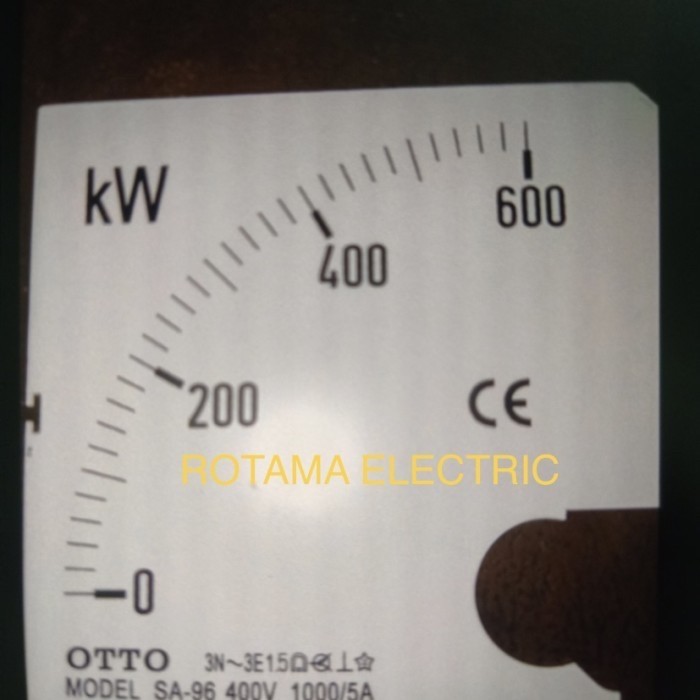 KW METER 0-600 KW METER CT 1000/5 SIZE 96x96 KW METER 0-600 400V KW600