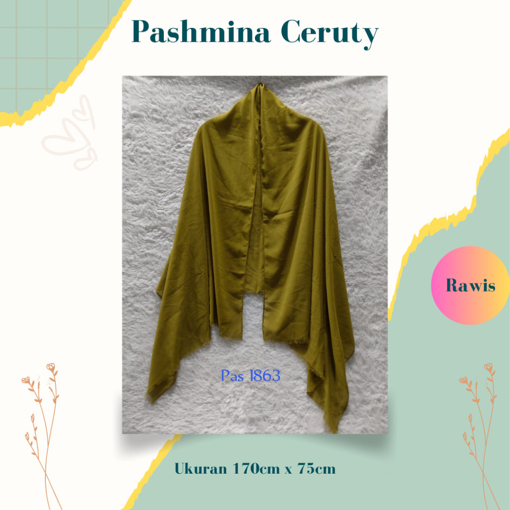 Pashmina Ceruty Diamond Rawis/Pashmina Ceruty Pita/Pashmina Kulit Jeruk Jahit Double/Pashmina Motif