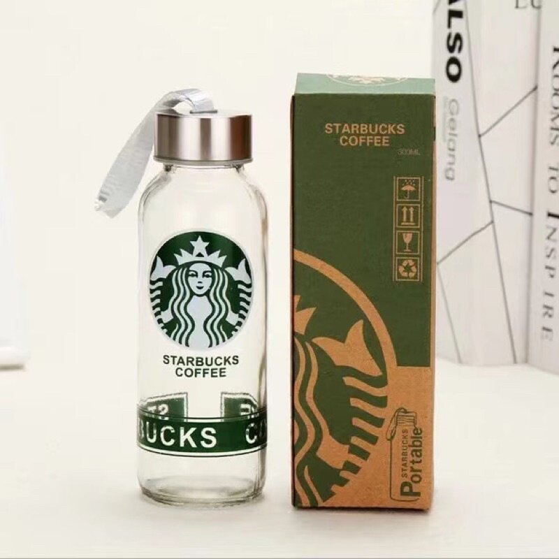 NEW BOTOL TUMBLER KACA STARBUCKS FREE POUCH
