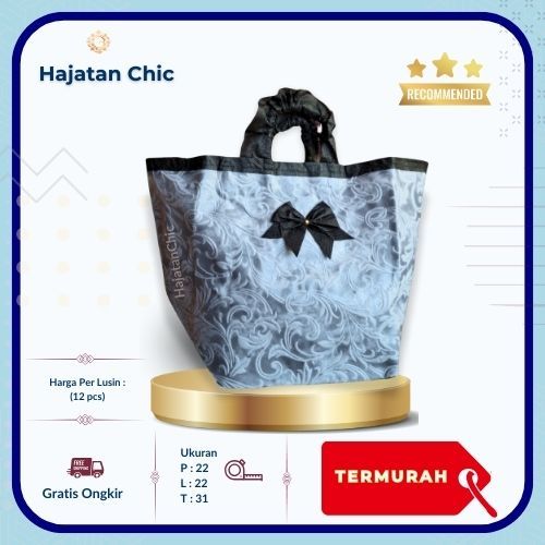 

(12 Pcs) Tas Hajatan Chic Mewah Rumbai Emboss 22 - Spunbond Kombinasi Emboss