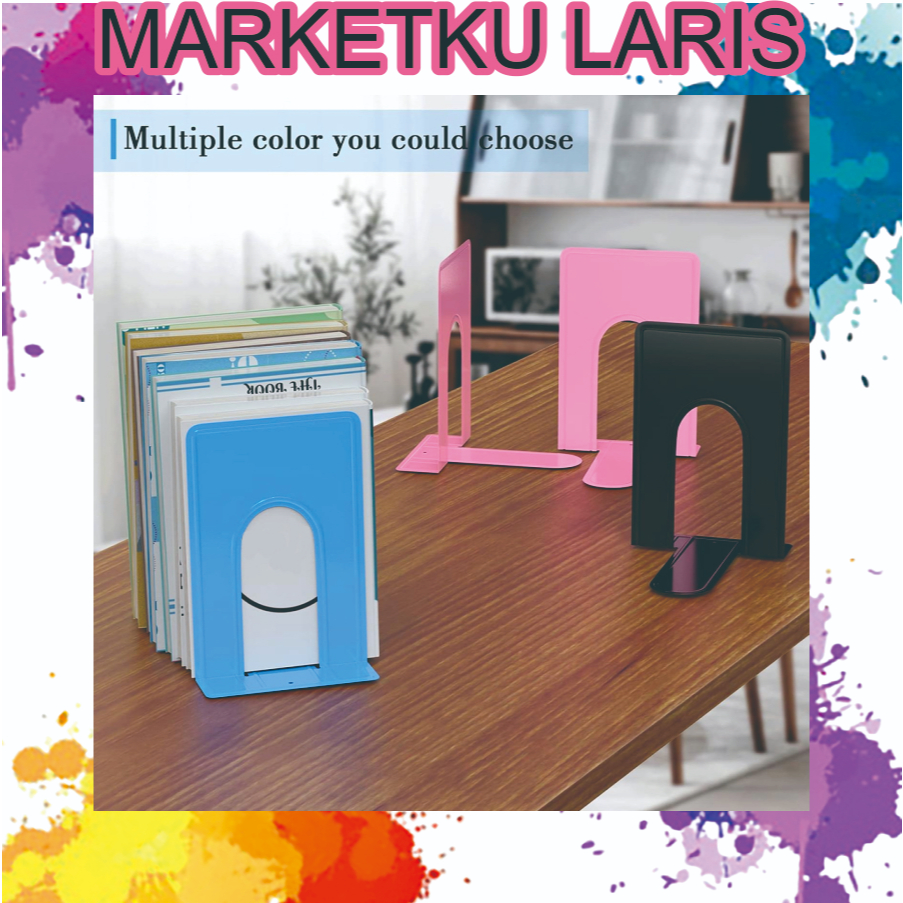 

MKL Stand Pembatas Penahan Buku Warna Warni Murah Tebal Kokoh Seperti LION R1232