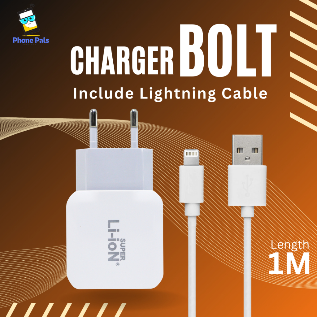 CHARGER DUAL-USB (12W) SUPER LI-ION BOLT + KABEL DATA MICRO/IPHONE