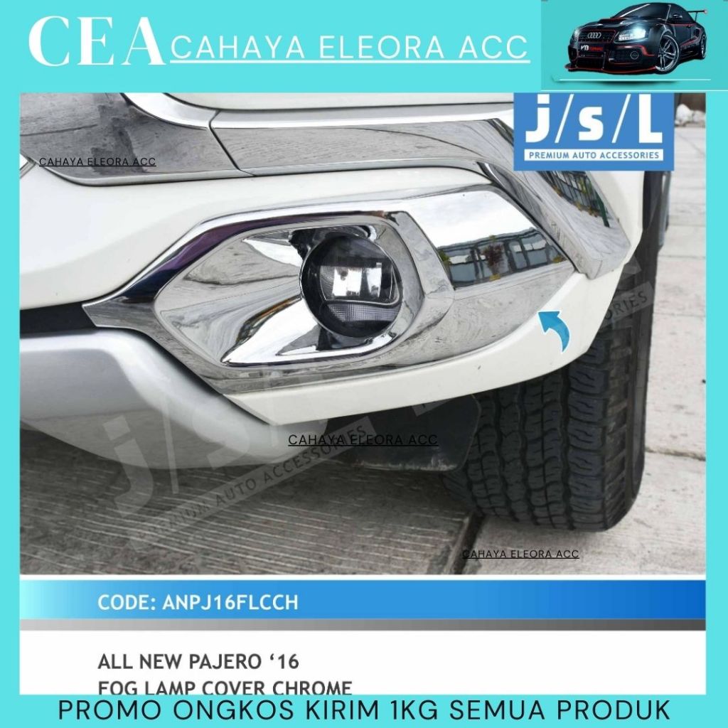 COVER RING FOG LAMP ALL NEW PAJERO 16-COVER FOGLAMP ALL NEW PAJERO 16 CHROME-ACCECORIES MOBIL PAJERO