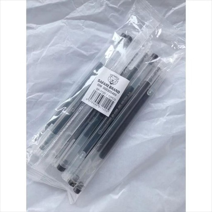 

( 1 PLASTIK ) New Jell SF-1020ECO Pulpen Bolpoint Bolpen Pena Gell Gel Jel Pen Grosir Murah Obral Ekonomis 0.4mm merk Safari Lusinan isi 12 pcs