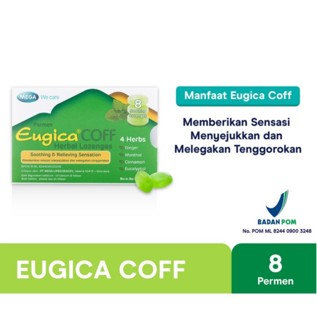 

MEGA EUGICA COFF HERBAL LOZENGES PERMEN STRIP 8'S