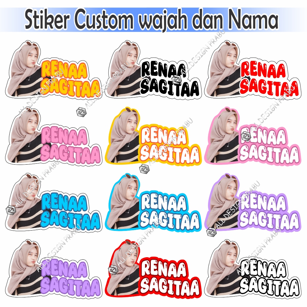 STIKER CUSTOM WAJAH DAN NAMA, STIKER NAMA, STIKER WAJAH, STIKER VIRAL