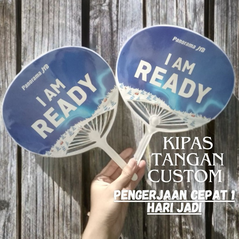 Kipas Kerang Custom 2 Sisi / Kipas Tangan Custom / Kipas Kerang / Kipas Souvenir / Kipas Partai / Ki