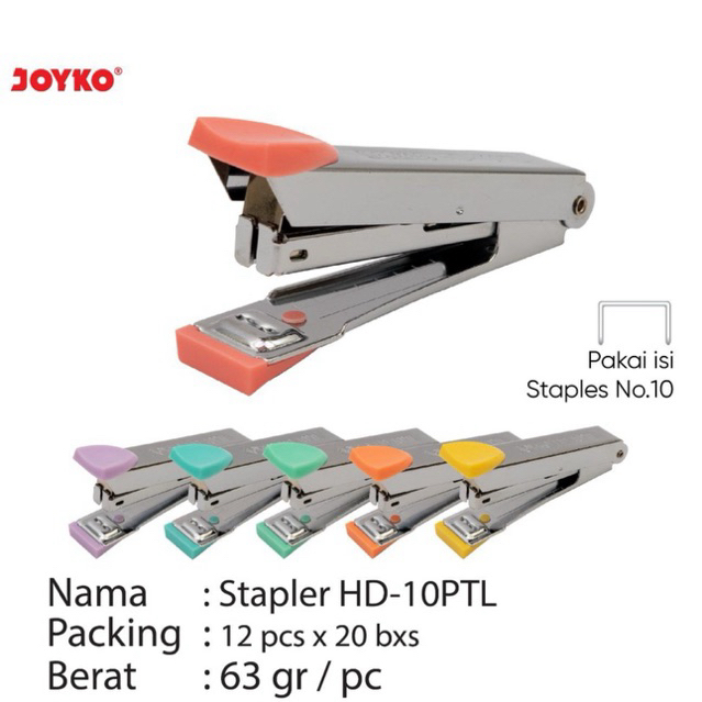 

( 1 pcs ) Joyko Stapler HD-10PTL / Stepler Staples HD-10 warna Pastel