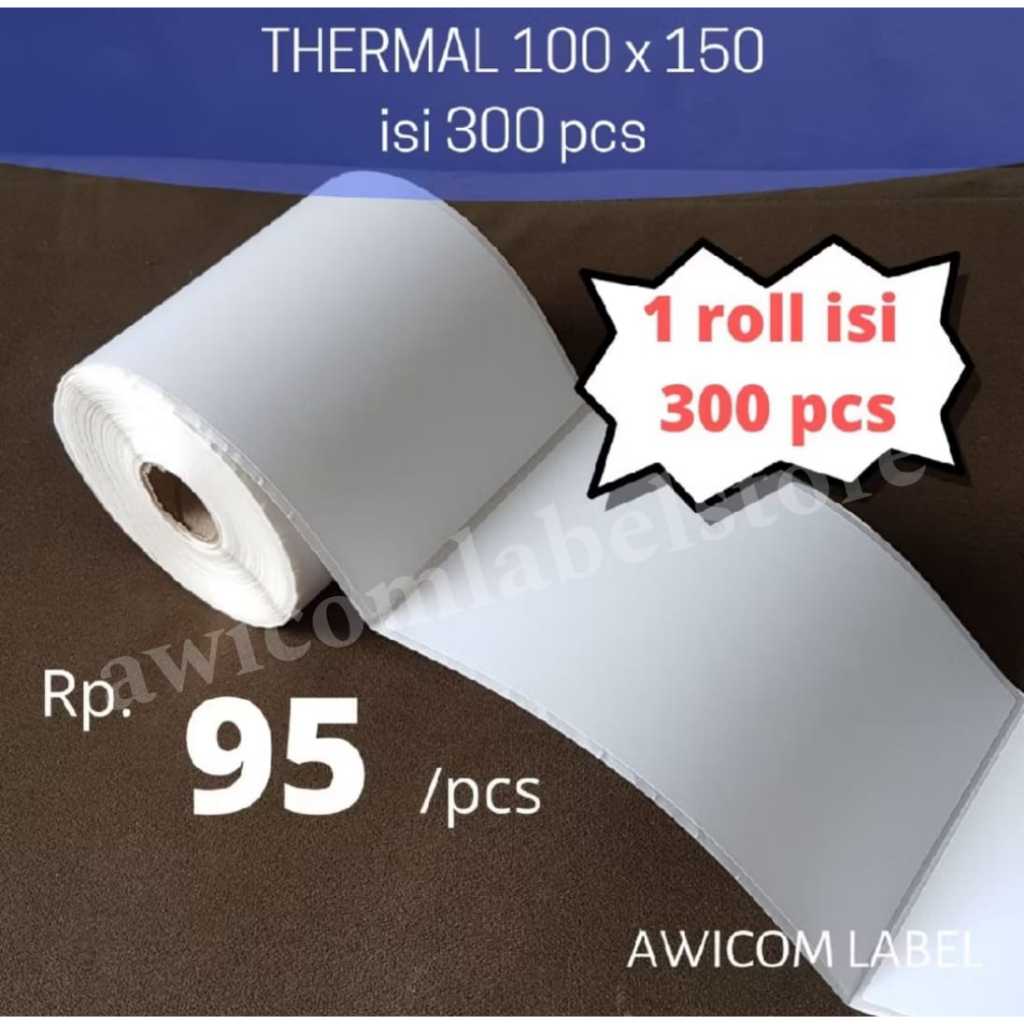 

100X150 Thermal Label Barcode 100x150 Direct isi 250 pcs ukuran A6