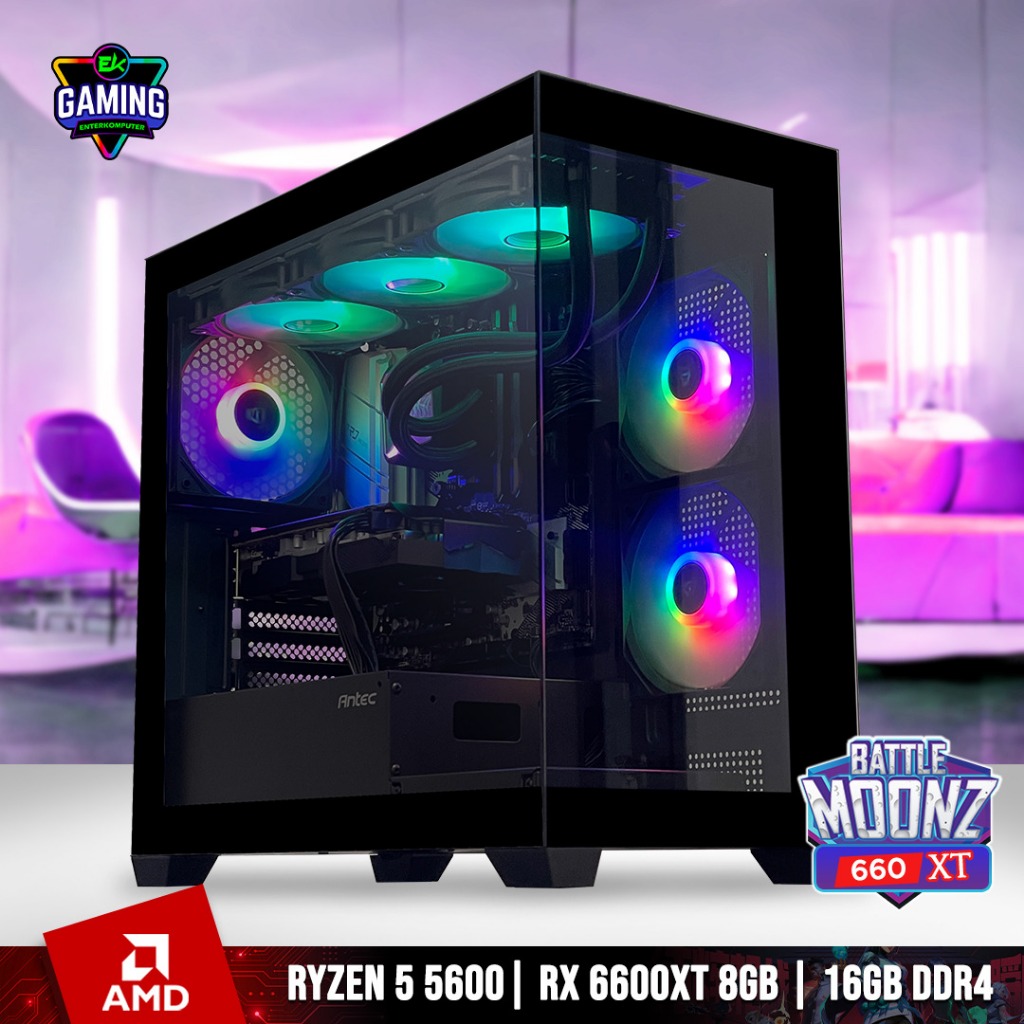 PC Rakitan EK Gaming BattleMoonz 660XT - Ryzen 5 RX 6600 XT - Enter Komputer