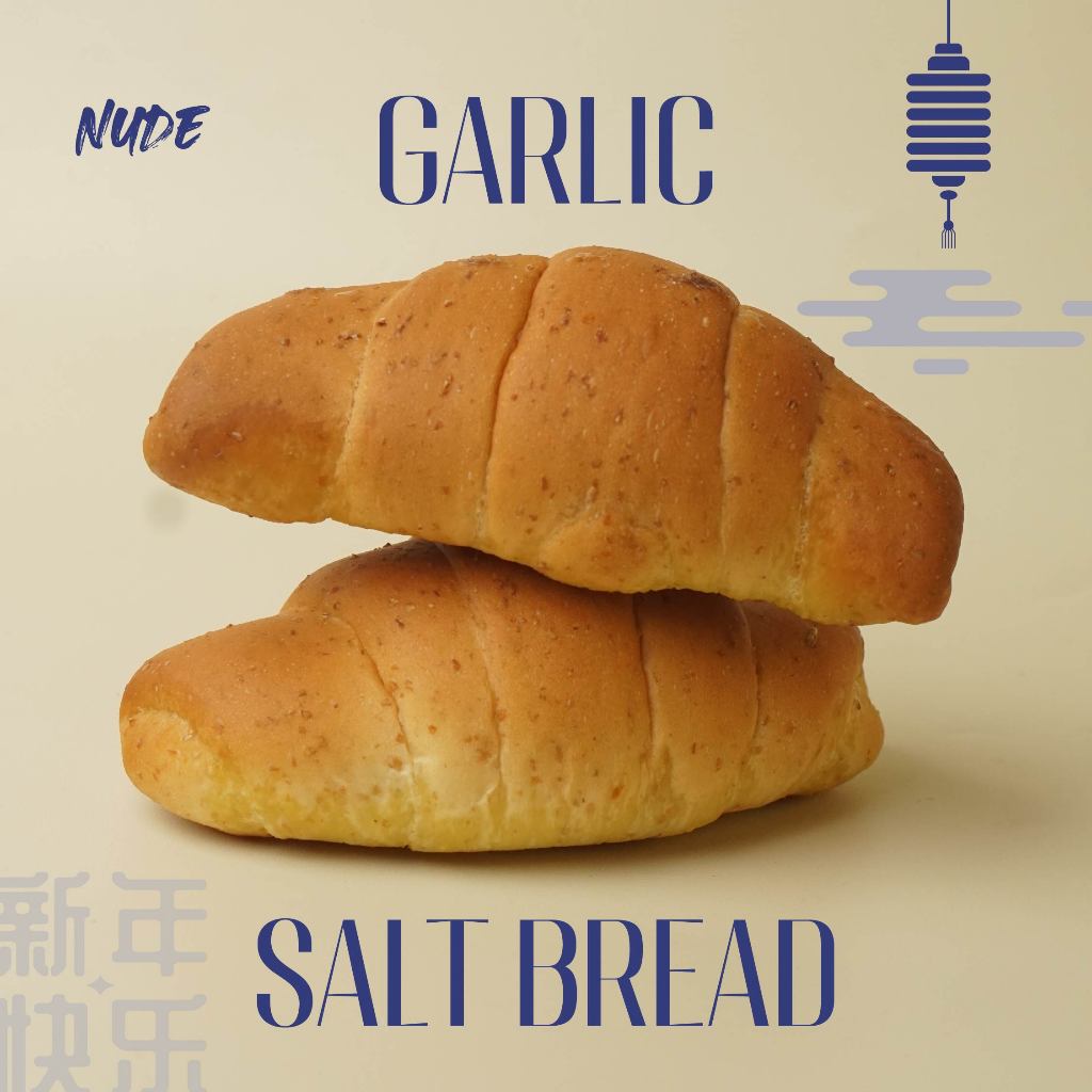 

Salt Bread Garlic Onion 2pcs *Whole Wheat, Low Calories, SUGAR FREE