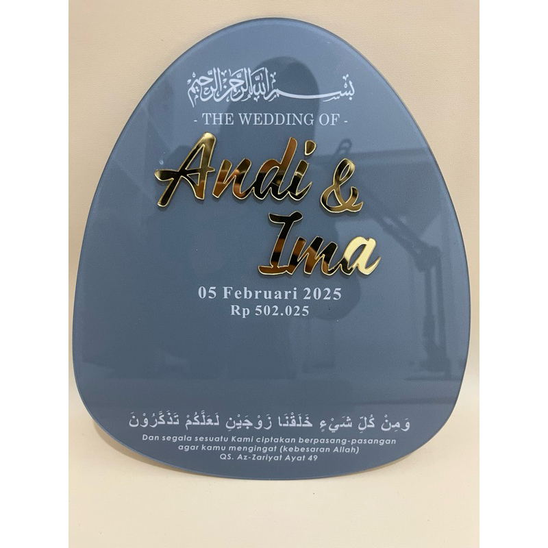 Dekorasi Mahar Akrilik Dekorasi Mahar Bentuk Telur Akrilik Dekorasi Mahar Tetes Air Huruf Timbul