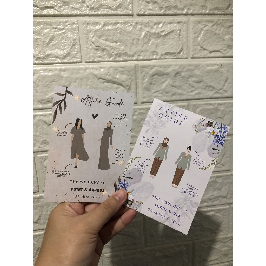 Kartu Bridesmaid Kartu Attire Guide Card Will You be My Bridesmaid