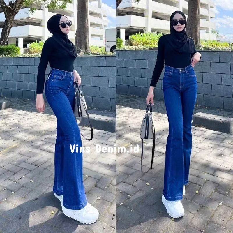 HW Cutbray Jeans Wanita - Celana Cutbray Strecht Kekinian - Cutbray Flared- Streetch Premium Quality