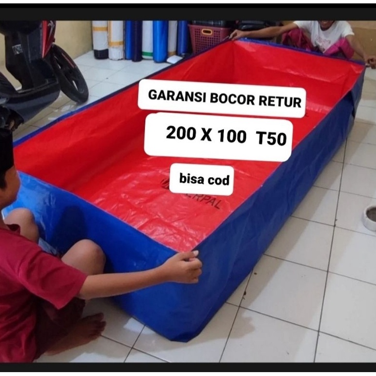 SuperSale terpal kolam ikan lele 2x1x5 terpal kolam ikan murah a3
