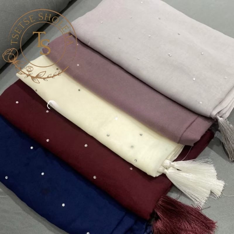 Hijab Segiempat Paris Tassel Swarovski Kerudung Paris Jambul Payet Tabur Swarovski Jilbab Paris Tass