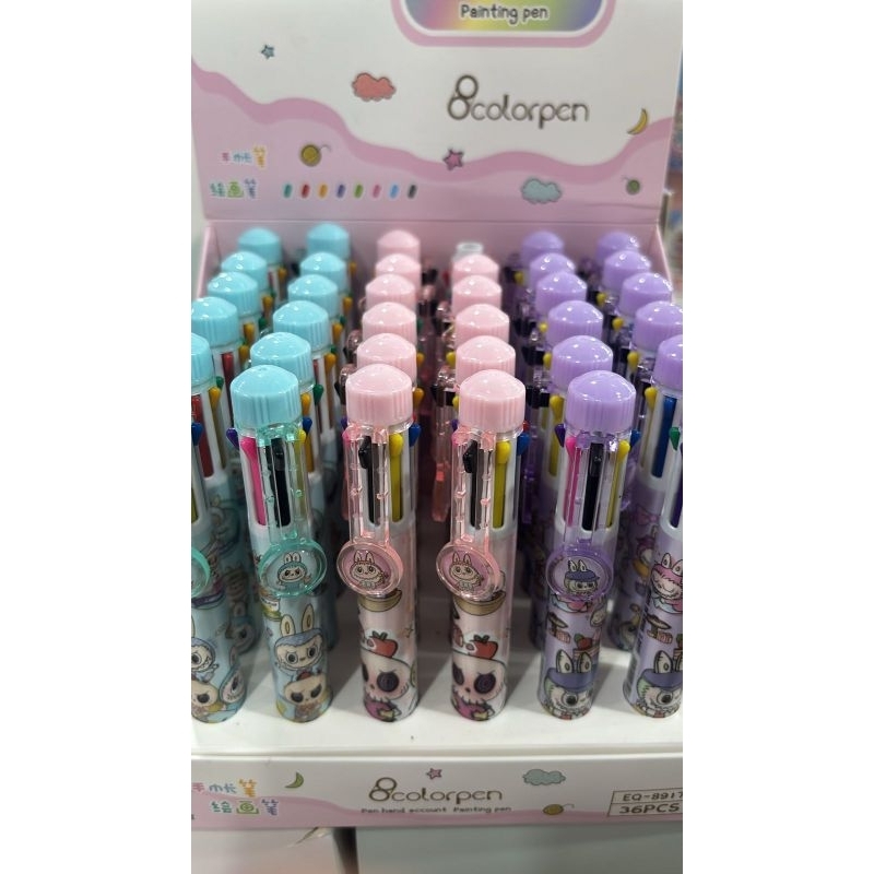 

1 BOX PEN 8 WARNA LABUBU ISI 36