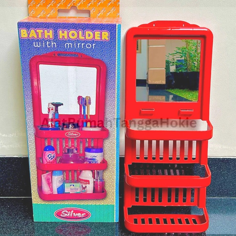 Model Baru Rak Kamar Mandi Dinding Sabun Tempel Kosmetik Make Up Kaca Gantung Tempat Sabun Kaca Ukur