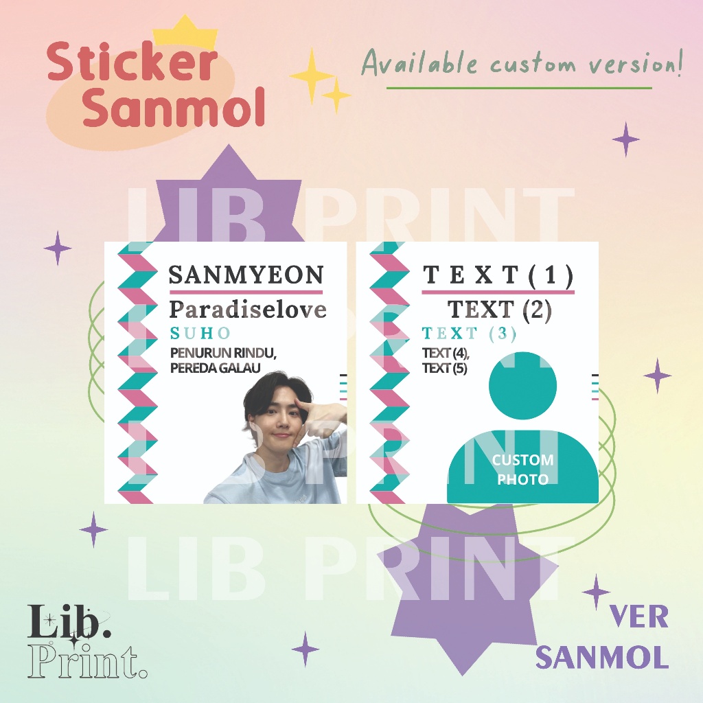 

STICKER SANMOL CUSTOM NCT EXO BTS SEVENTEEN AESPA BLACKPINK ENHYPEN TXT FREEBIES KONSER