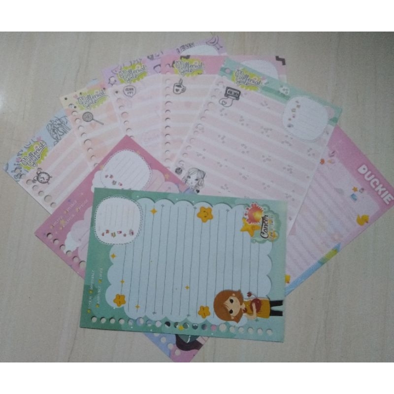 

Isi binder bergambar loose leaf pembatas kertas Harvest