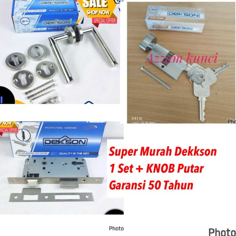 kunci pintu dekson dekkson handle polos sus 304 + body dekkson + silinder dekkson set KUNCI PINTU PI
