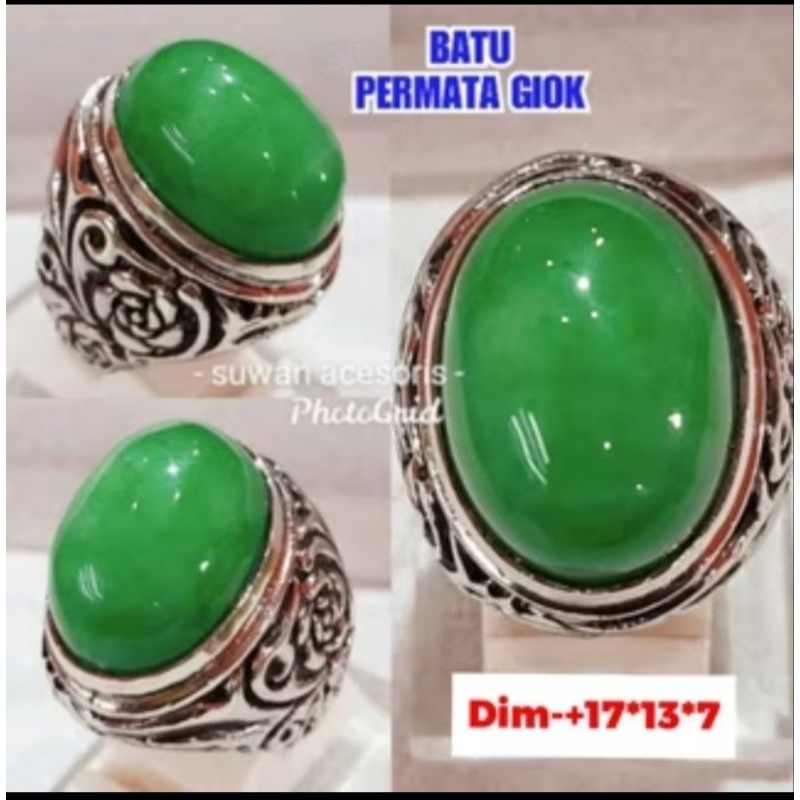 cincin batu giok hijau
