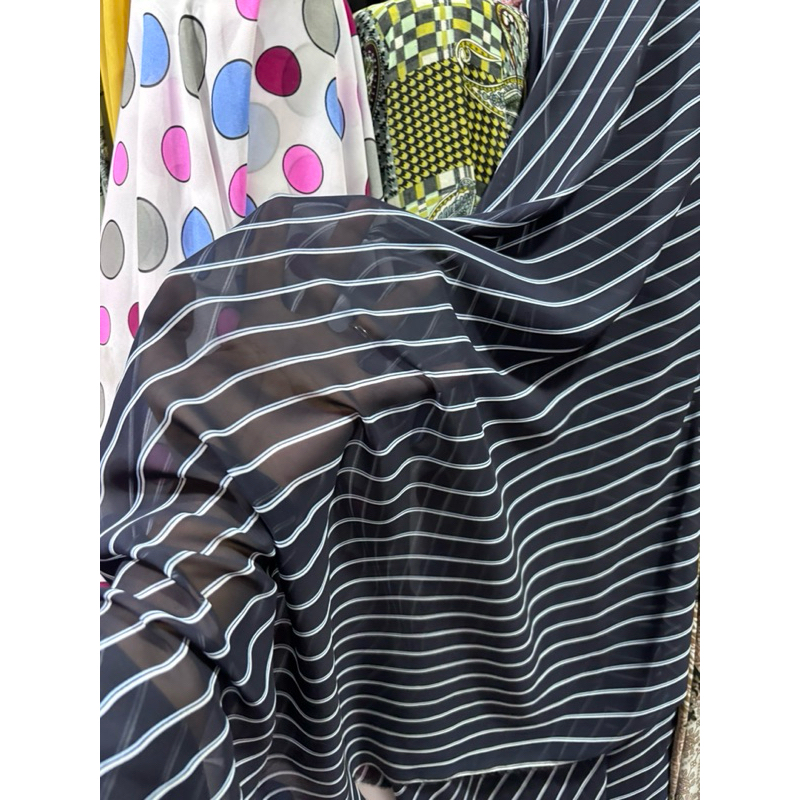 Kain Ceruty Premium Motif Salur - kain ceruty motif premium - kain ceruty babydoll motif - kain sifo