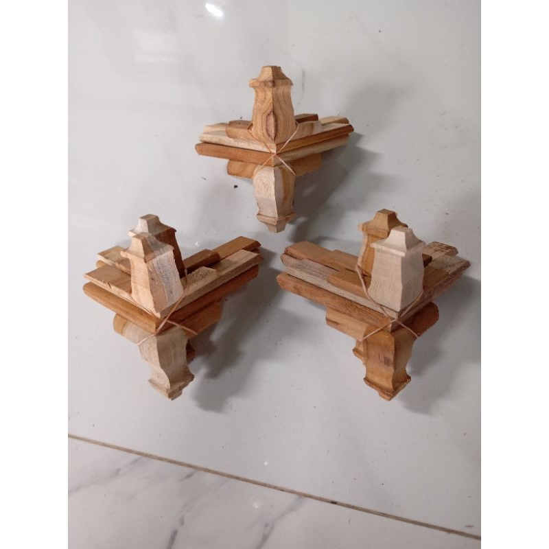 Kaki sangkar burung model kaki kambing 1set isi 4 bahan kayu jati berkualitas sangkar no 1 dan 2