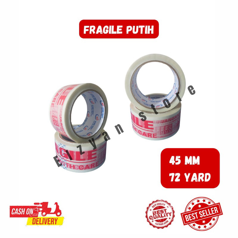 

LAKBAN OPP FRAGILE PUTIH MURAH 72 yard
