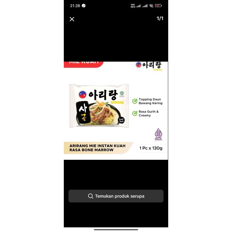 mie arirang ramen bone marrow