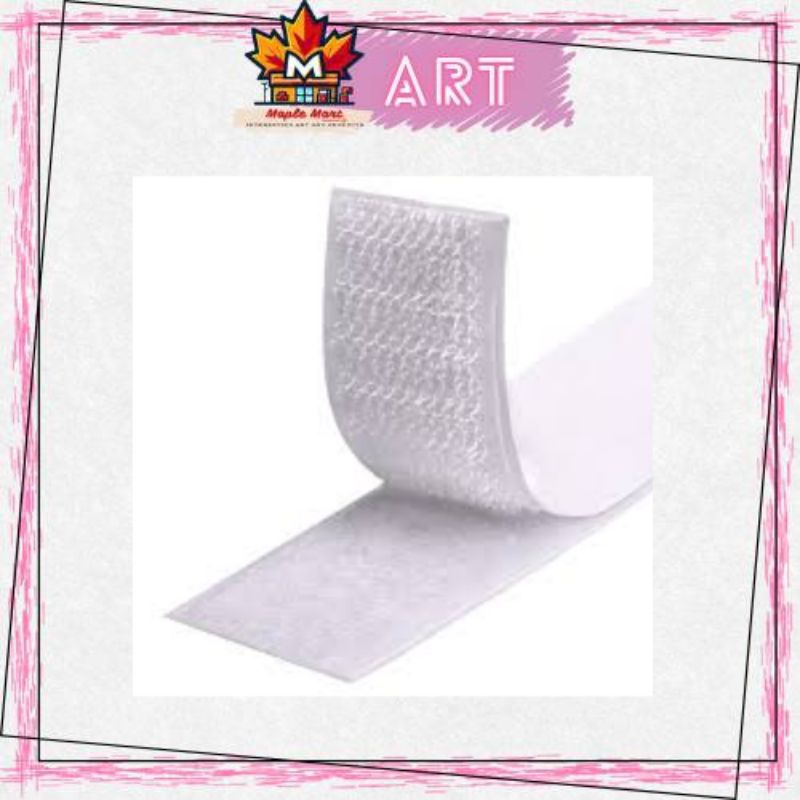 Maple ART Create - Velcro Putih Sepasang Lebar 2,5cm Perekat Kain (per 20cm)
