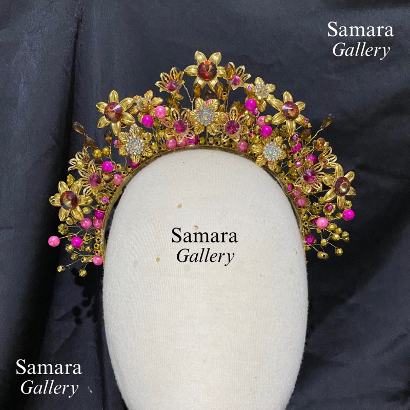 Sunting Melayu Moderen Warna Fuschia, Aksessoris Pengantin Melayu Warna Fuschia Pink