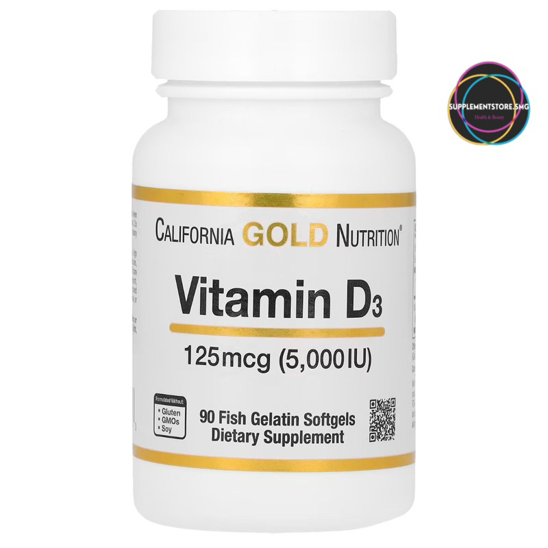 

California Gold Nutrition Vitamin D3 5000 IU Isi 90 Softgels