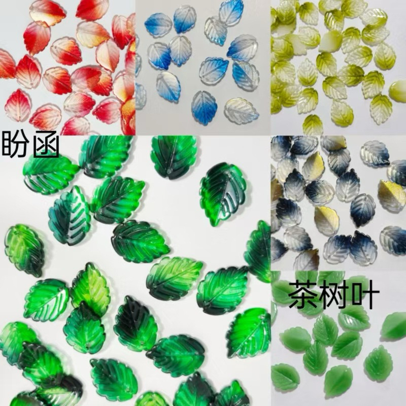 BeadsBaby88 Manik Mote Glass Beads Daun Teh /manik kelopak tea leaves size 24x17mm Gradasi Series co